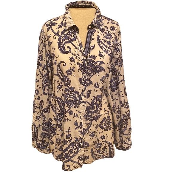 Chico's Tops - Chico’s Floral Paisley Button Down Blouse Size 2